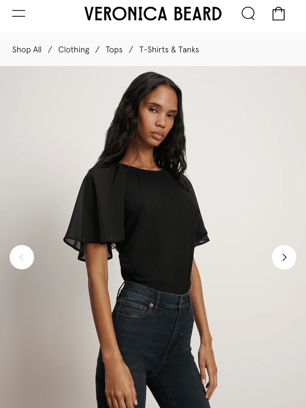 Veronica Beard Arisa Chiffon-Sleeve Top - XS - New with tags
